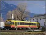 Der ET 10.109 der Montafonerbahn wurde whrend der zweistndigen Nachmittagspause vor dem Depot Buchs SG abgestellt. (07.01.2008)