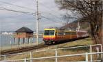 Montafonerbahn Triebwagen 10.108 unterwegs als REX 5581 (Lindau Hbf-Bludenz) zwischen Lochau und Bregenz.