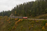 Herbststimmung an der Mariazellerbahn: Am Raingraben war E14 (als BB 1099.014) der NVOG am 29.09.2021 mit einem Personenzug gen Mariazell unterwegs.(Fotosonderfahrt).