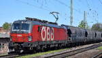 ÖBB-Produktion GmbH, Wien [A] mit der Vectron  1293 199  [NVR-Nummer: 91 81 1293 199-6 A-ÖBB] und einem Getreidezug am 03.05.23 Vorbeifahrt Bahnhof Magdeburg Neustadt.