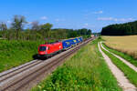 1116 061 ÖBB mit einem KLV-Zug bei Parsberg Richtung Nürnberg, 18.07.2021
