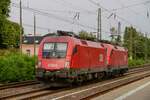 ÖBB 1016 038 & ÖBB 1116 162 in Hilden, Juli 2018.