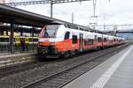 ST. MARGRETHEN (Kanton St. Gallen), 25.04.2025, ÖBB 4748 019-8 als S3 (S-Bahn Vorarlberg) nach Bregenz im Bahnhof St. Margrethen