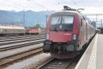 BUCHS (Kanton St. Gallen), 04.10.2012, 1116 212 als ÖBB railjet 163 nach Wien Westbf bei der Ausfahrt aus dem Bahnhof Buchs SG