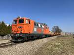 RTS 2143 016 war am 4.3.2023 zum Bauzugdienst auf der Strecke Korneuburg Ernstbrunn eingesetzt.