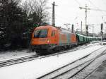 RTS 1216 901 mit einem Getreidezug in Bonn am 27.12.10. Gru an den Tf