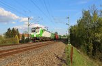 193 912 (SETG) zu sehen am 09.05.16 mit eine Containerzug in Plauen/V.