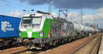 SETG mit der ELL Vectron 193 219 und Kesselwagenzug (für Kreideschlamm) am 08.03.18 Bf. Flughafen Berlin-Schönefeld.