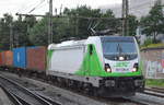 SETG - Salzburger Eisenbahn TransportLogistik GmbH mit Rpool Vectron  187 009-6  [NVR-Nummer: 91 80 6187 009-6 D-Rpool] und Containerzug am 18.06.19 Richtung Hamburger Hafen im Bahnhof Hamburg Harburg.