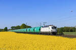 193 881-8 (EEL / vmtl. SETG) mit einem Silozug in Meerbusch B�singhoven, 23. April 2026