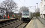 Ein Nachschuss von der 185 681-4 von der SETG (Railpool) kommt durch Aachen-Schanz als Lokzug aus  Aachen-Hbf nach Aachen-West und fährt in Richtung Aachen-West.
Bei schönem Sonnenschein und Wolken am Nachmittag vom 7.4.2015.