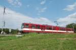 Ausfahrt einer U-Bahn der SLB aus Lamprechtshausen, am 27.07.07 