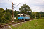 Der  Abendzug  bei der Ausfahrt aus Bad Gleichenberg auf der Fahrt nach Feldbach. (25.07.2020)