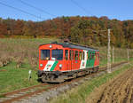Herbstliche Gleichenbergerbahn, am 08.11.2020 präsentierte sich der STLB ET 2 (als R8603)bei Oedt.