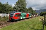 Die durchgehenden Zge der S11 von belbach nach Graz werden mit Triebwagen der Reihe 4062 der Steiermrkischen Landesbahnen gefhrt. Hier zu sehen mit 4062.002 bei Stbing am 5.09.2013.