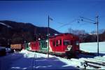 2.2.2006, Nicht der vergangene Winter sondern der davor war fr diese schne Winteraufnahme verantwortlich, der Stmk.Landesbahnen Triebwagen ET 14 in Guggenbach (belbacherbahn).