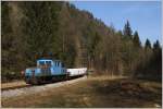 Schmalspur E-Lok E3 fhrt auf der Breitenauerbahn vom Magnesitwerk St.Erhard nach Mixnitz.