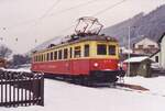 ET 11 (ex. 4042.01) wartet im Bhf. Übelbach auf die Abfahrt nach Peggau - Deutschfeistritz. (05.01.1995)