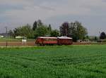 Der ET 22 105 und der ET 24 101 als Sonderzug nach Eferding am 01.05.2019 unterwegs bei Strassfeld.