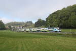 4010 032 war bei nebligem Wetter am 8. Mai 22026 bei Axdorf im Chiemgau in Richtung Wien unterwegs.