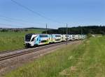Ein Westbahn KISS nach Freilassing am 16.06.2012 unterwegs bei Pndorf.
