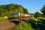 193 223 ELL/WLC mit einem Containerzug bei Postbauer-Heng Richtung Nürnberg, 23.06.2020