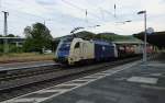 Die 1216 952 der WIENER LOKALBAHN mit einem Güterzug in Richtung Norden durch Königswinter , Den 05.07.2015