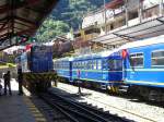 Zug im Bahnhof von Aguas Calientes