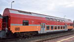 Polregio sp. z o.o. mit einem 2. Klasse Regional- Doppelstockwagen mit der Nr. PL-PREG 5051 26-08 007-4 B16mnopux im Bahnhof Kostrzyn nad Odrą am 13.03.24