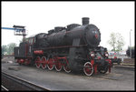 Bahnhof Wolsztyn am 19.05.2016: Ty 1-76 steht mit teilweise fehlenden Kuppelstangen im BW Bereich