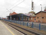 Bahnhofsgebäude von Swinoujscie Port am 02.Mai 2019.Da es offiziel in Swinoujscie keinen Hbf mehr gibt,ist Swinoujscie Port der Hbf.