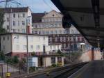 Rangiersignal an der Bahnsteigüberdachung in Szczecin Glowny am 16.August 2015.