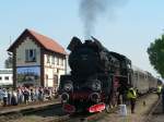 Nach der Dampflokparade fuhr Ol49 23 mit ihrem Zug zum Bahnhof Wolsztyn.