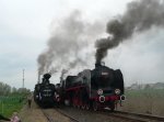 Dampflokparade Wolsztyn: Pm36-2 und 313 432  fhren an.