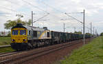66001 der FPL führte am 29.04.17 einen Hochbordwagenzug durch Rodleben Richtung Magdeburg.