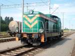 Polnische Rangierlok SM42 918 im Grenzbahnhof Szczecin Gumience am 31.Juli 2010.