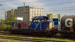 Die umgebaute SM42 (6Dg-148) fährt am 30. April 2018 mit einem Kesselwagen durch den Bahnhof Bialystok (Polen). 