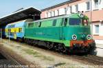 Polnische SU 45 069 mit Doppelstockwagen vor dem Regionalzug 15,19 Uhr Richtung Slubice am 24. April 2009