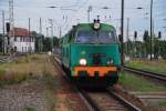 FRANKFURT (Oder), 23.09.2009, SU45-064 wird gleich an den D-Zug Berlin-Minsk angekoppelt  