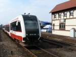 SA132-008+SA132-014 der PKP-PR bei der Ausfahrt aus Wolsztyn.