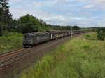 Die 182 118 mit einem Gterzug am 21.07.2012 unterwegs bei Slubice.