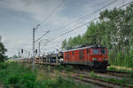 3E-100-063 der DB Cargo mit Autotransportzug bei Tychy(Tichau)am 25.08.2019.