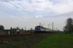 EP07-1036der PKP Intercity mit zug TLK 54502 von Gdynia Gł.(Gdingen Hbf)nach Wisła(Weichsel)am 27.04.2013 in Tichau(Oberschlesien)
