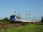 E-lok EP09-009 das PKP Intercity mit dem Zug EX 1401 Warschau Ost-Bielsko Biała Hbf in der Richtung Bielsko Biała.Eine Aufnahme 01.10.2011 gemacht in Tychy(Oberschlesien).