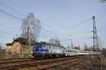 EP09 023 mit dem IC Warschau-Katowice-Prag bei Katowice-Ligota (10.04.2012)