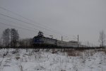 E-lok EP09-028 das PKP Intercity mit dem Zug EC 103 POLONIA  aus Warschau nach Villach in Tichau(Oberschlesien)am22.02.2013.
