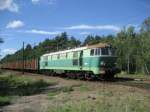 ET22-840 fhrt mit einem Gterzug am 14.08.2008 in Richtung Bydgoszcz Leśna.