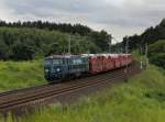 Die ET22 1173 mit einem Autozug am 20.07.2012 unterwegs bei Kunowice.