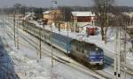 EU07 446 (PKP) in Pardubice - Rosice nad Labem, 24.1.