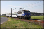 EU07-055 mit IC Richtung Poznan am 21.5.2016 um 8.46 Uhr bei Niedzwiedz.